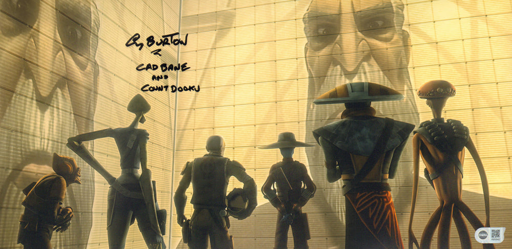 Corey Burton as Cad Bane/Count Dooku in Star Wars: The Clone Wars (SWAU) Signed 10x20 Photo with Character Name