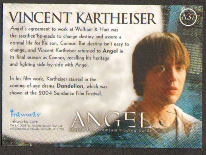 
                  
                    Angel Inkworks Trading Cards 35pc LOT Signed by David Boreanaz, Charisma Carpenter, Glenn Quinn, Alexis Denisof, J. August Richards, Amy Acker, Vincent Kartheiser, Andy Hallett, James Marsters, Mercedes McNab, Gina Torres, Julie Benz, Eliza Dushku, & More
                  
                