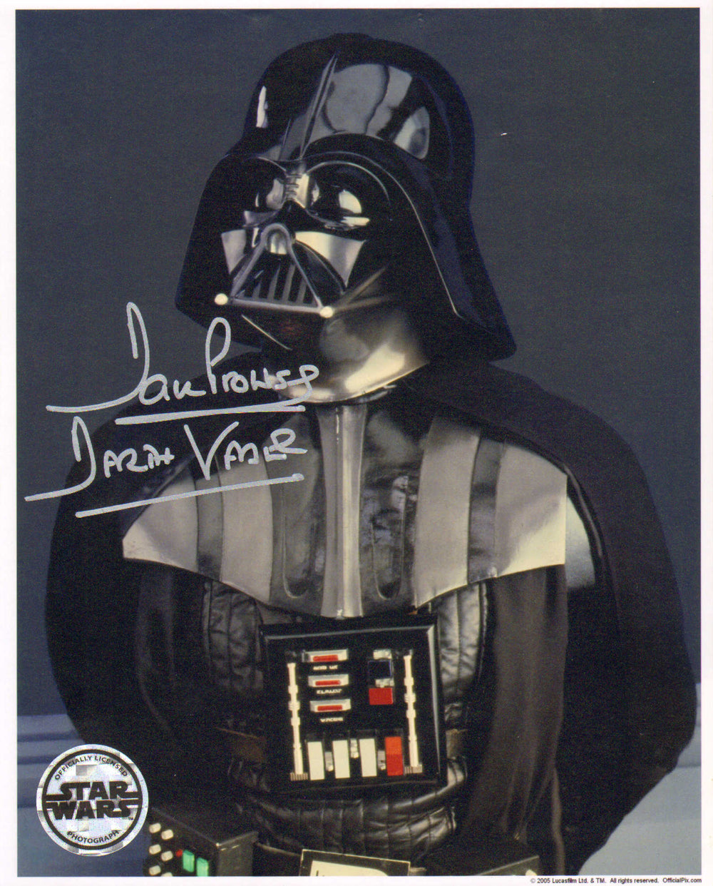 Dave Prowse as Darth Vader in Star Wars: The Empire Strikes Back (Official Pix) Signed 8x10 Photo with Character Name
