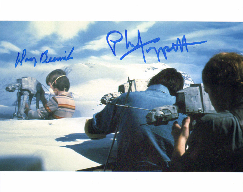 Doug Beswick & Phil Tippett ILM Visual Effects Artist with AT-AT Model Behind the Scenes of Star Wars: The Empire Strikes Back (SWAU) Signed 8x10 Photo