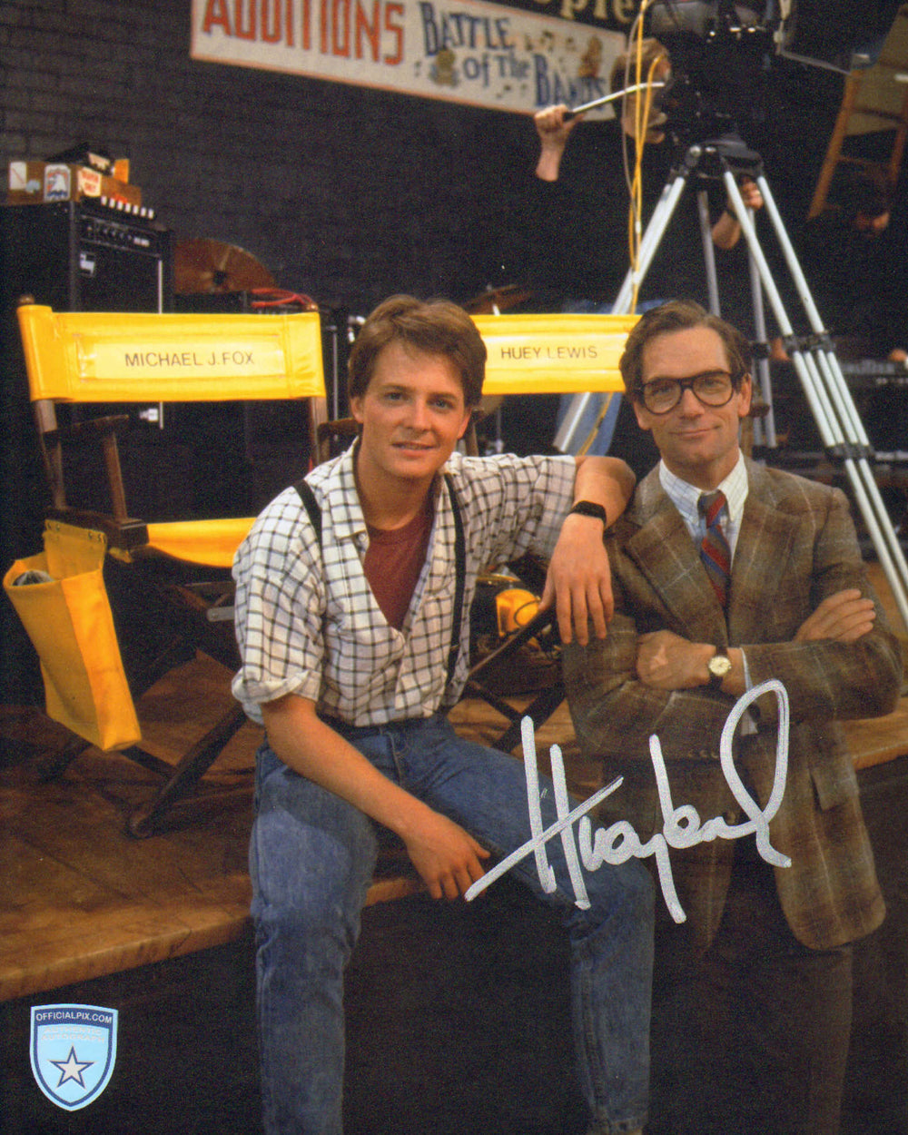Huey Lewis as A Judge in Back to the Future (Official Pix) Signed 8x10 Photo