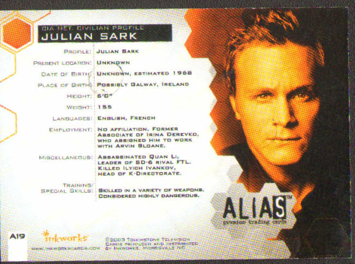 
                  
                    Alias Inkworks Trading Cards 9pc LOT Signed by Jennifer Garner, Bradley Cooper, Ron Rifkin, Michael Vartan, Carl Lumbly, Greg Grunberg, Kevin Weisman, Victor Garber, & David Anders
                  
                