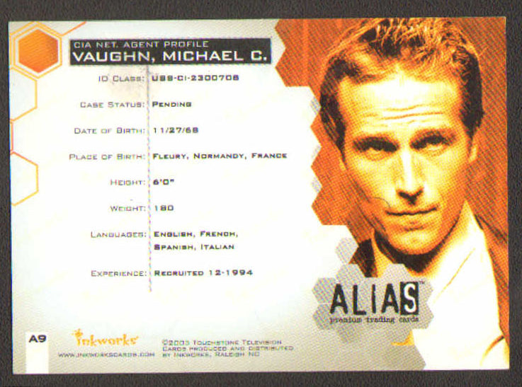 
                  
                    Alias Inkworks Trading Cards 9pc LOT Signed by Jennifer Garner, Bradley Cooper, Ron Rifkin, Michael Vartan, Carl Lumbly, Greg Grunberg, Kevin Weisman, Victor Garber, & David Anders
                  
                