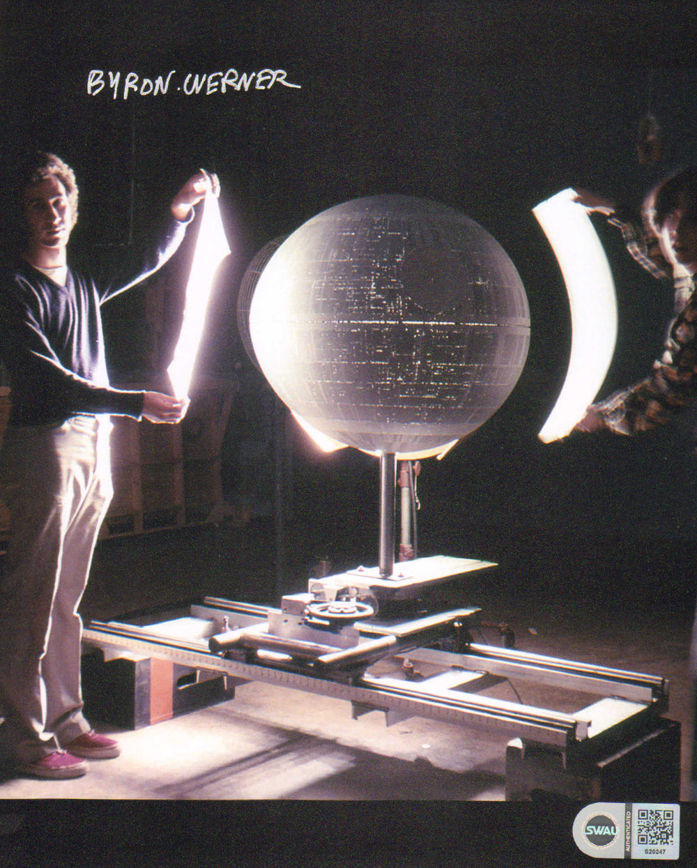 Byron Werner with Deathstar Behind the Scenes of Star Wars (SWAU) Signed 8x10 Photo