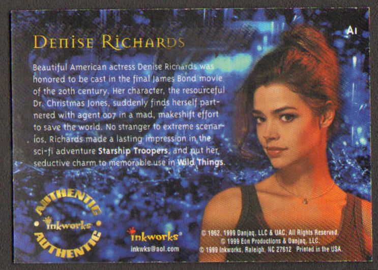 
                  
                    James Bond 007: The World Is Not Enough Inkworks Trading Cards 6pc LOT Signed by Judi Dench, Denise Richards, Samantha Bond, Goldie, Serena Scott Thomas, & Desmond Llewelyn
                  
                