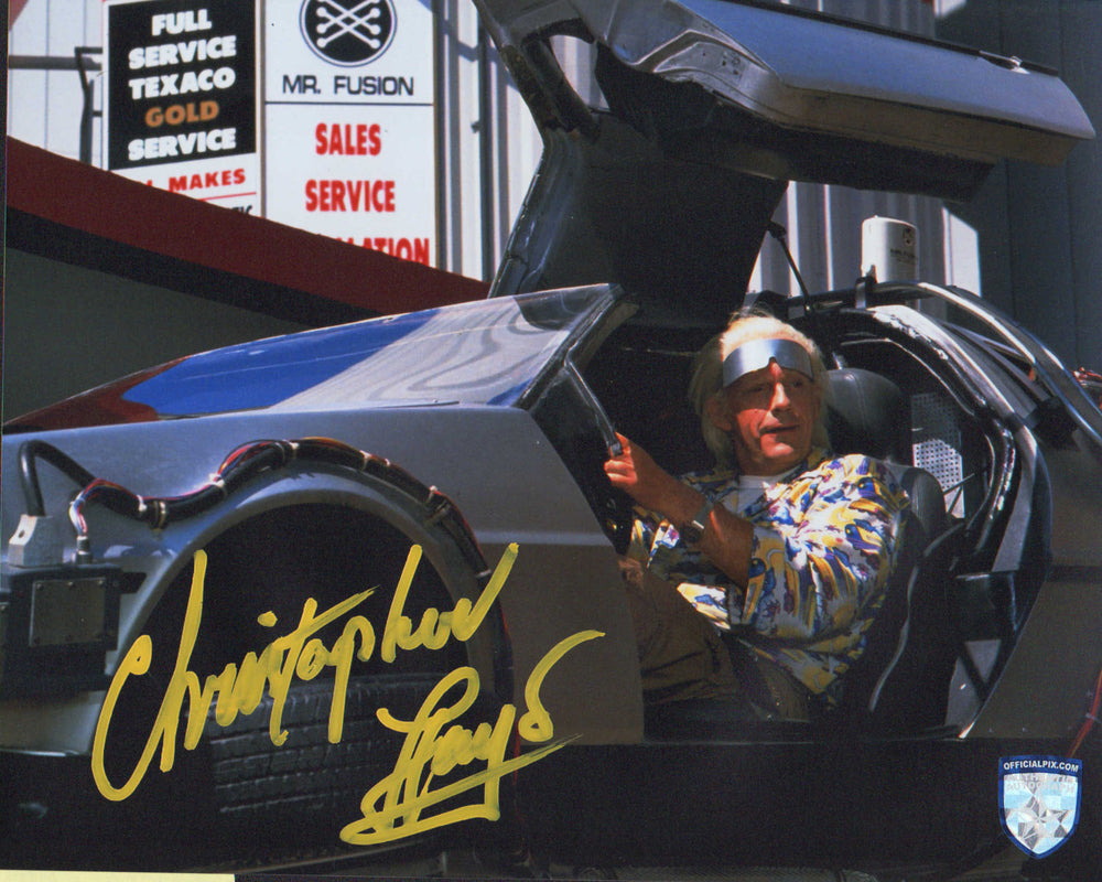 Christopher Llyod as Dr. Emmett Brown in Back to the Future II (Official Pix) Signed 8x10 Photo