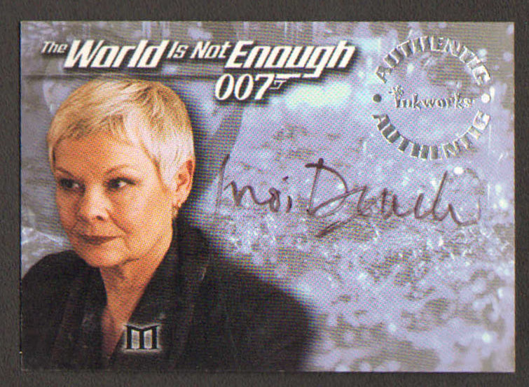 
                  
                    James Bond 007: The World Is Not Enough Inkworks Trading Cards 6pc LOT Signed by Judi Dench, Denise Richards, Samantha Bond, Goldie, Serena Scott Thomas, & Desmond Llewelyn
                  
                