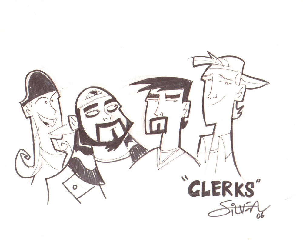 Clerks Original Art Drawing by Cartoonist & Character Designer: Stephen Silver