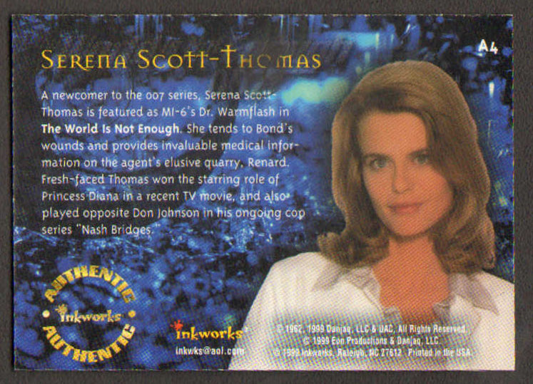 
                  
                    James Bond 007: The World Is Not Enough Inkworks Trading Cards 6pc LOT Signed by Judi Dench, Denise Richards, Samantha Bond, Goldie, Serena Scott Thomas, & Desmond Llewelyn
                  
                