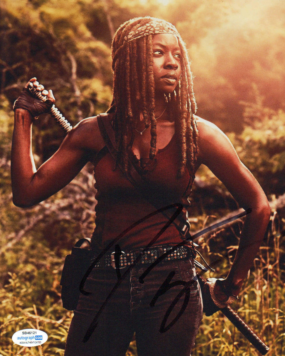 Danai Gurira as Michonne Hawthorne in The Walking Dead (Autograph COA) Signed 8x10 Photo