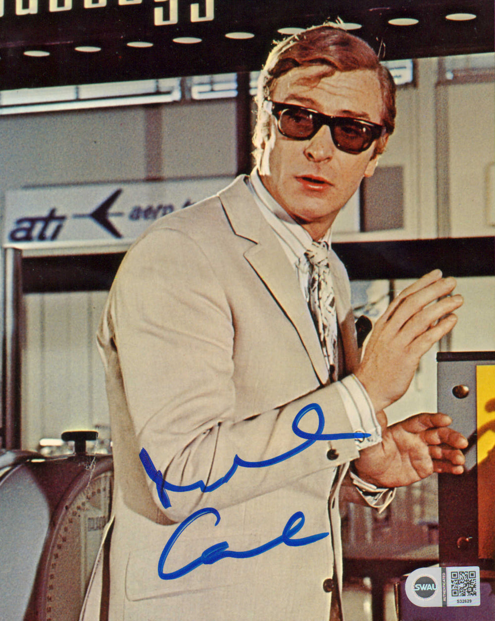 Michael Caine as Charlie Croker in The Italian Job (SWAU) Signed 8x10 Photo