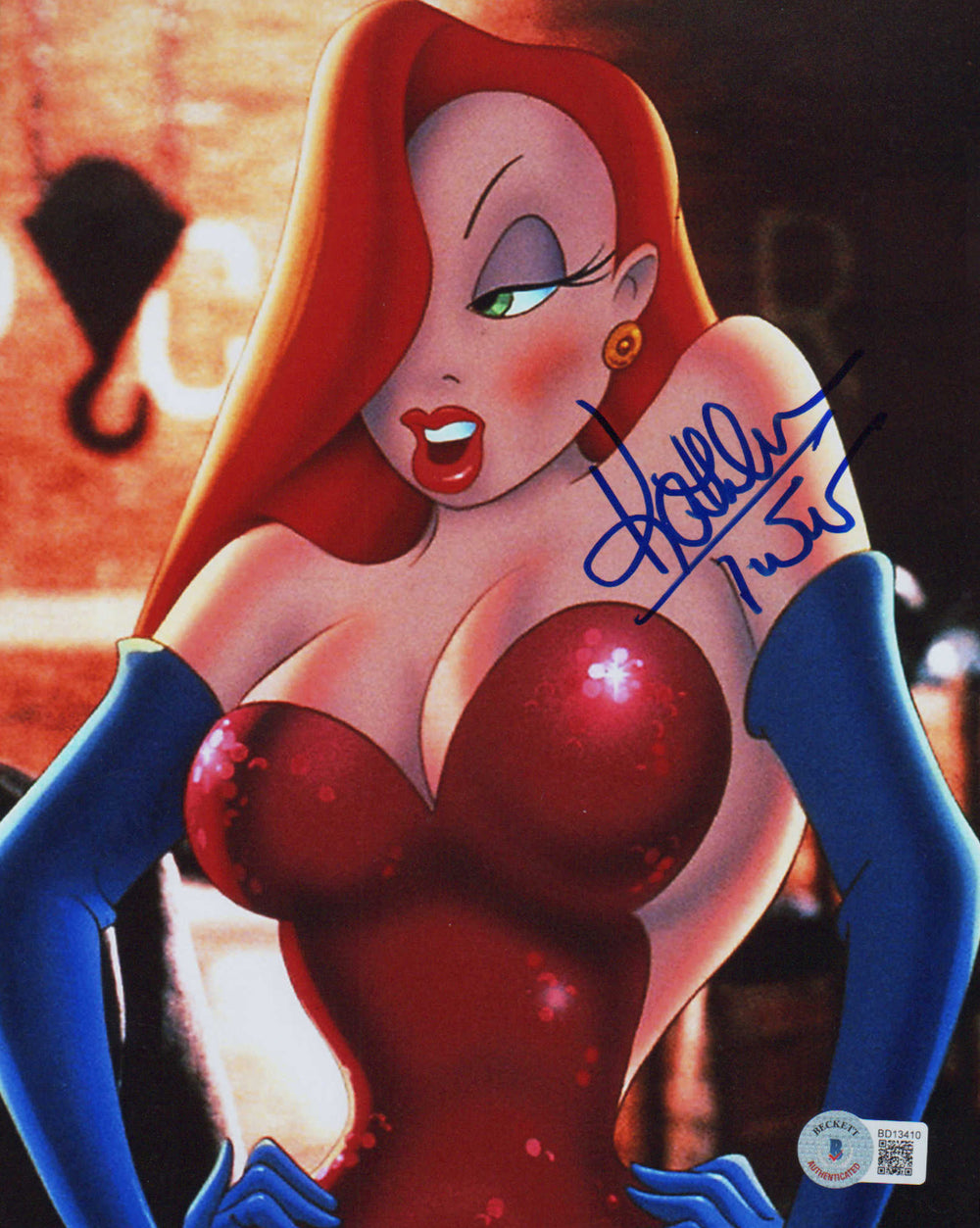 Kathleen Turner as Jessica Rabbit  in Who Framed Roger Rabbit (Beckett) Signed 8x10 Photo
