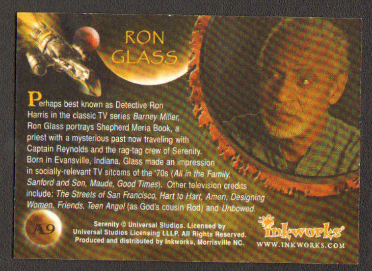 
                  
                    Firefly: Serenity Inkworks Trading Cards 9pc LOT Signed by Nathan Fillion, Alan Tudyk  Adam Baldwin, Summer Glau, Morena Baccarin, Jewel Staite, Sean Maher, Gina Torres, & Ron Glass
                  
                