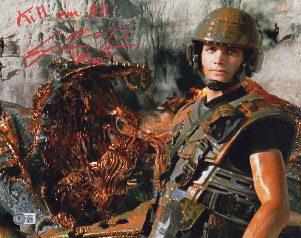 Casper Van Dien as Juan Rico in Starship Troopers (Beckett) Signed 11x14 Photo with Quote and Character Name