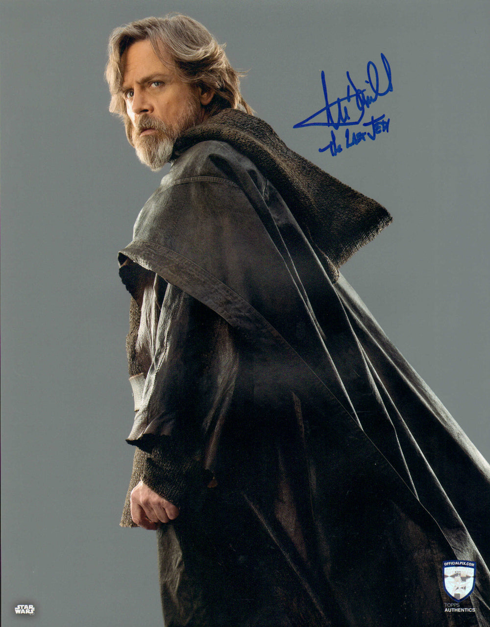 Mark Hamill as Luke Skywalker in Star Wars: The Last Jedi (Official Pix) Signed 11x14 Photo with 