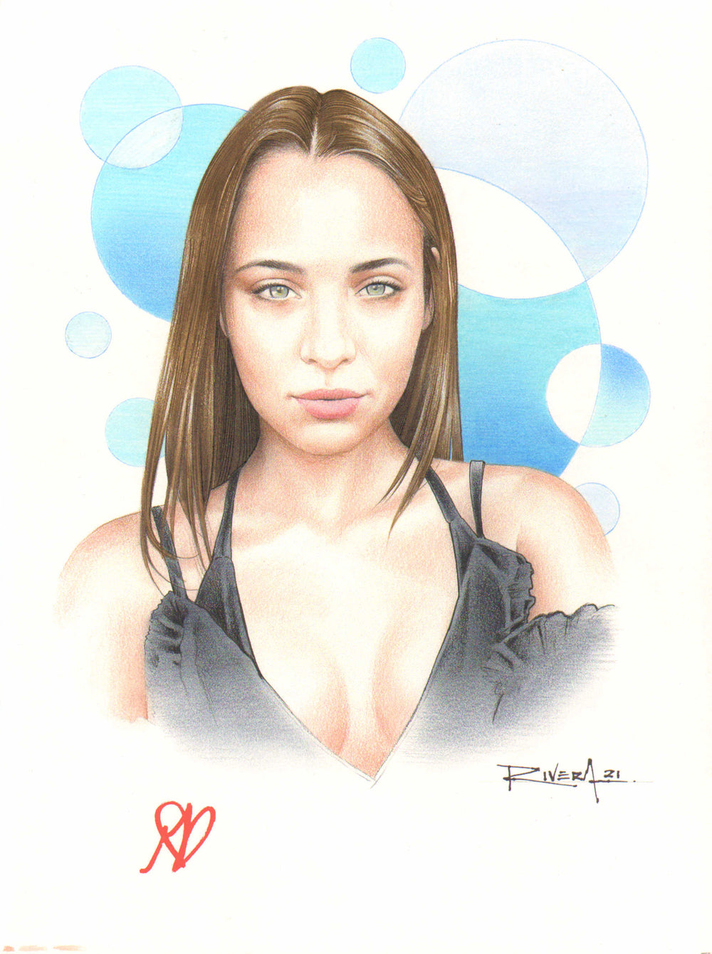 Daniela Melchior from The Suicide Squad 9x12 Original Color Artwork (Beckett) Signed by the Actress: Daniela Melchior & Artist: Cisco Rivera