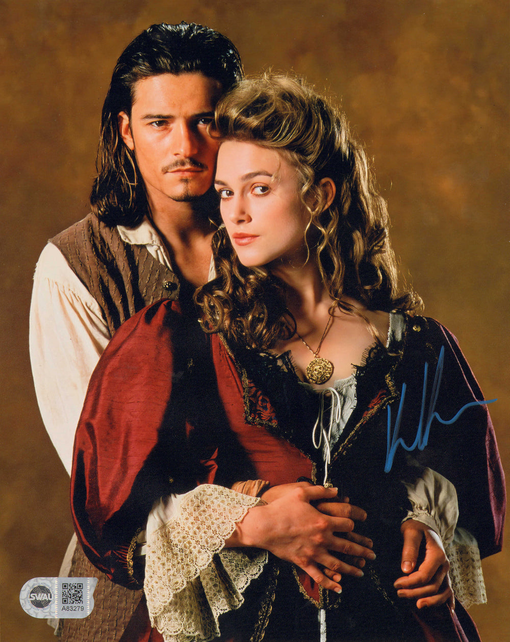 Keira Knightley as Elizabeth Swann in Pirates of the Caribbean: The Curse of the Black Pearl (SWAU) Signed 8x10 Photo