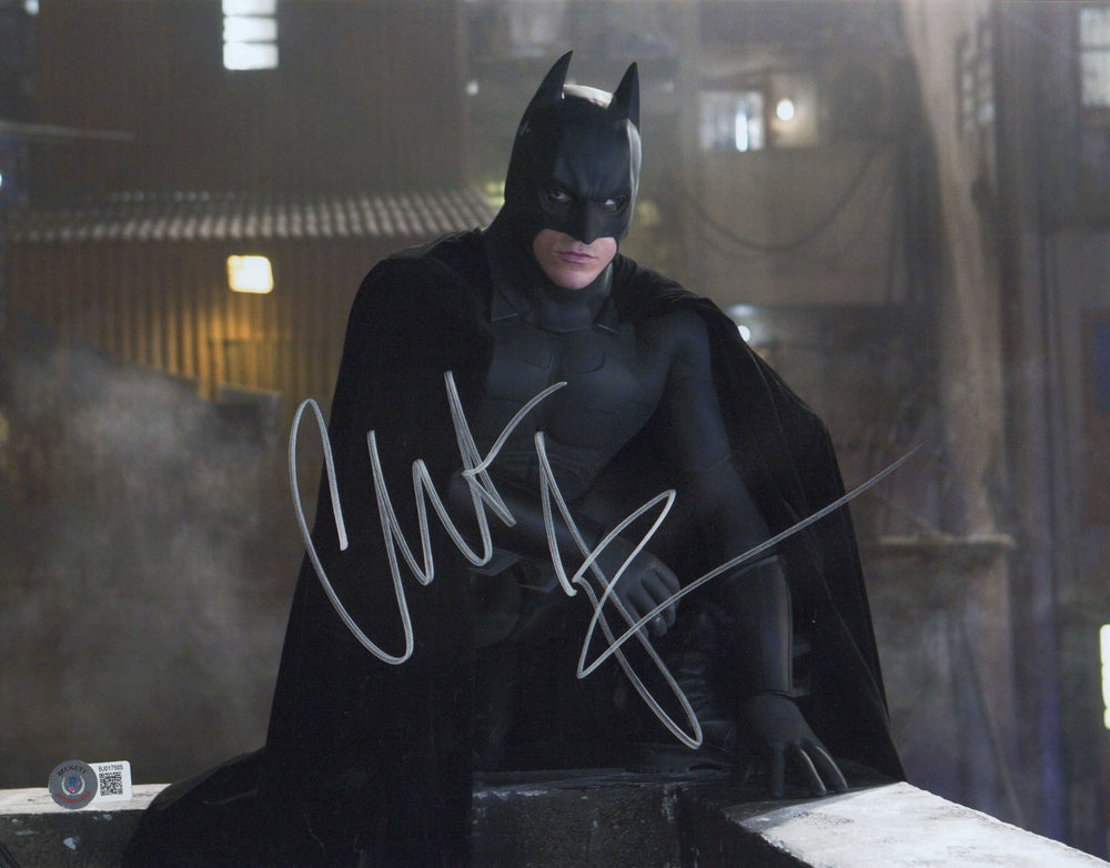Christian Bale as Batman in Batman Begins (Beckett) Signed 11x14 Photo
