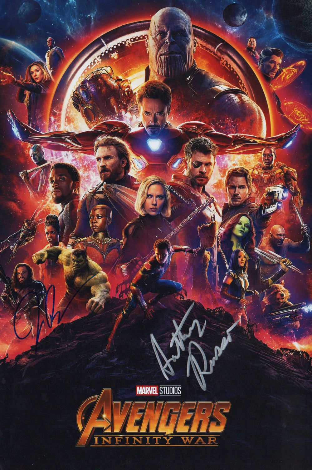 Avengers: Infinity War 12x18 Mini Poster Signed by Directors: Anthony and Joe Russo