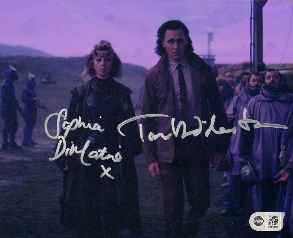 Tom Hiddleston as Loki & Sophia Di Martino as Sylvie in Loki (SWAU) Signed 8x10 Photo