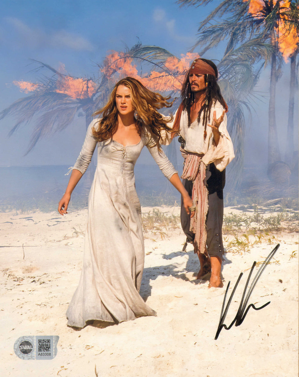 Keira Knightley as Elizabeth Swann in Pirates of the Caribbean: The Curse of the Black Pearl (SWAU) Signed 8x10 Photo
