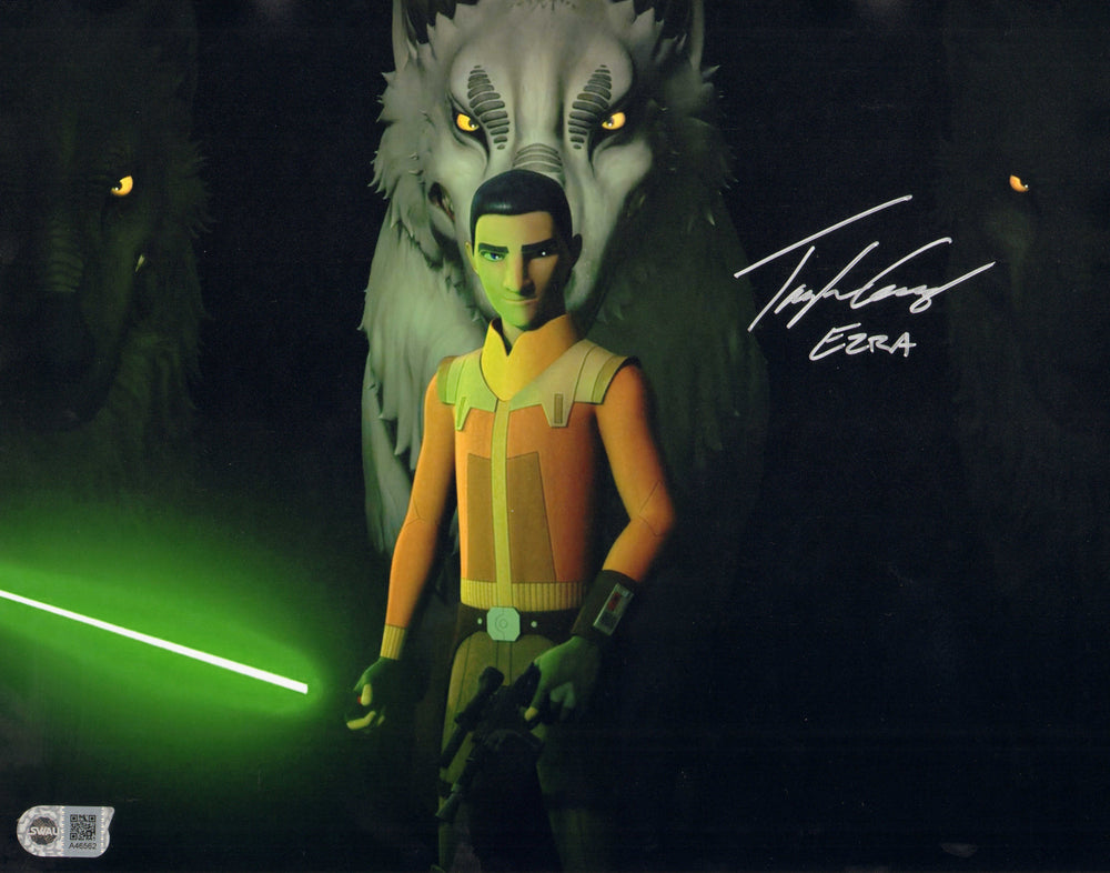 Taylor Gray as Ezra Bridger with Green Lightsaber in Star Wars: Rebels (SWAU) Signed 11x14 Photo with Character Name