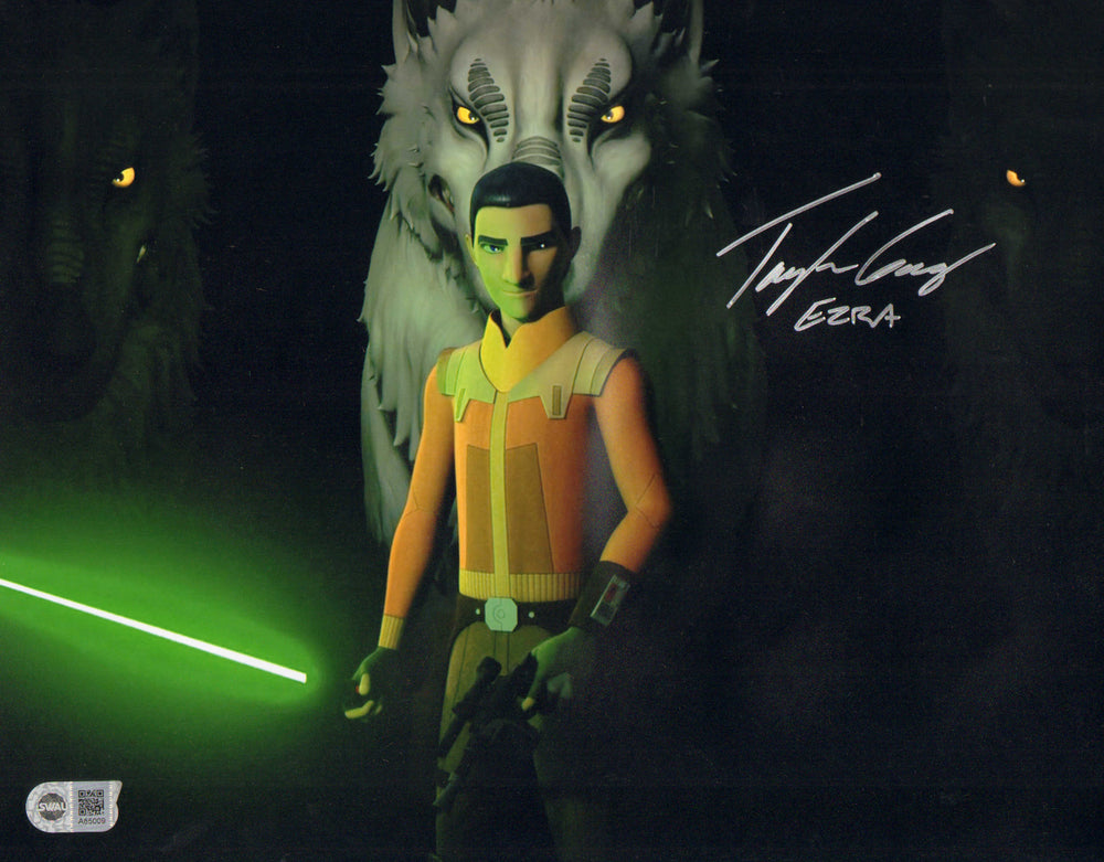 Taylor Gray as Ezra Bridger with Green Lightsaber in Star Wars: Rebels (SWAU) Signed 11x14 Photo with Character Name