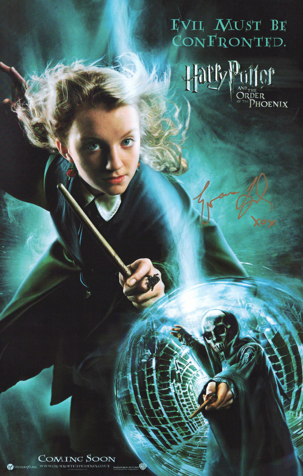 Evana Lynch as Luna Lovegoood in Harry Potter and the Order of the Phoenix Signed 11x17 Mini Poster