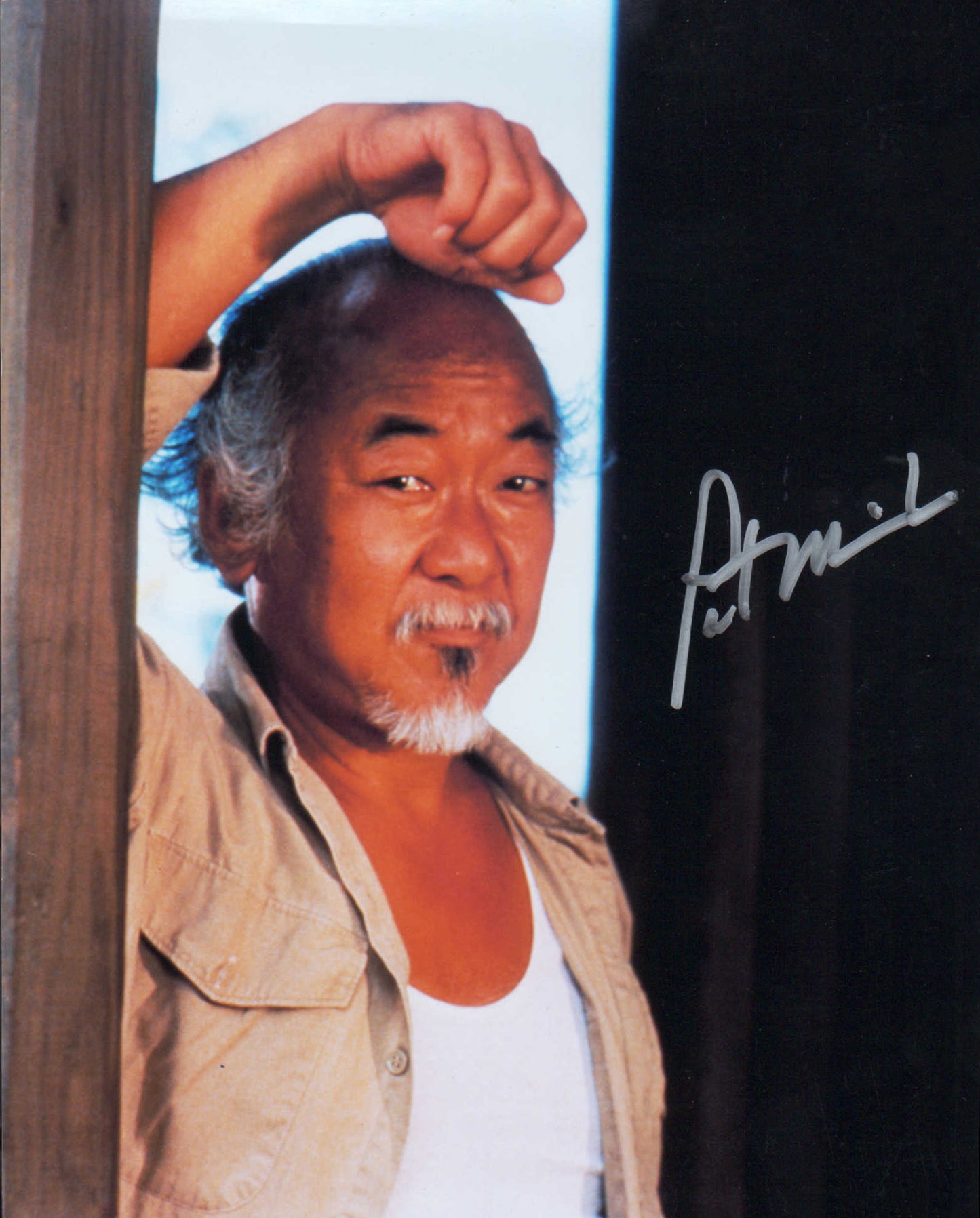 
                  
                    Pat Morita as Mr. Miyagi from The Karate Kid (Show Masters) Signed 8x10 Photo
                  
                