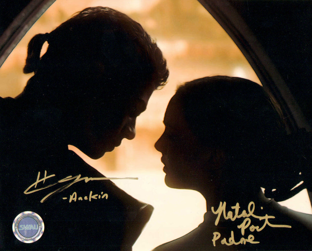 Hayden Christensen as Anakin Skywalker & Natalie Portman as Padme Amidala from Star Wars Episode II: Attack of the Clones (SWAU) Signed 8x10 Photo with Character Names