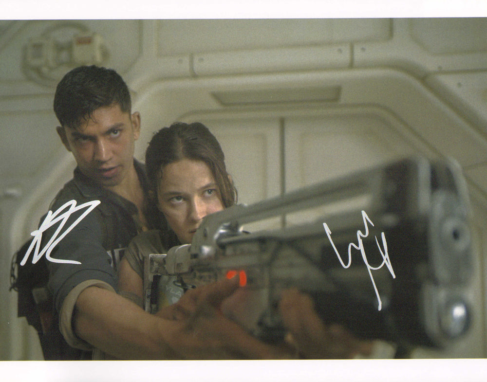 Cailee Spainey as Rain Carradine & Archie Renaux as Tyler in Alien: Romulus Signed 11x14 Photo