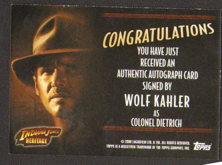 
                  
                    Indiana Jones Heritage Topps Trading Cards 8pc LOT Signed by Ke Huy Quan, Paul Freeman, Julian Glover, Wolf Kahler, Anthony Higgins, Ric Young, Philip Tan, & Roshan Seth
                  
                