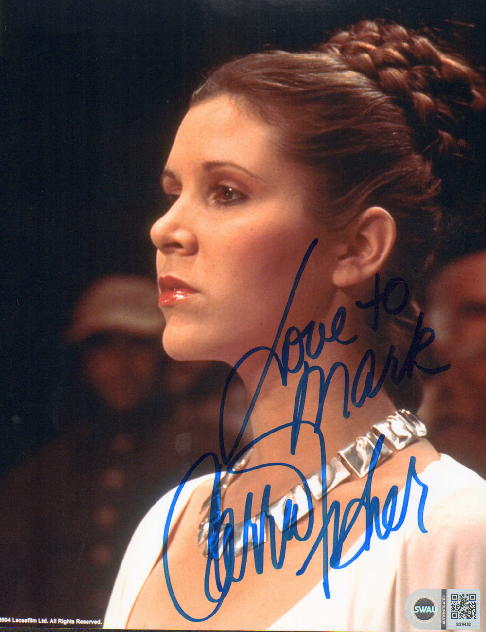 Carrie Fisher as Princess Leia in Star Wars: A New Hope (SWAU) Signed 8x10 Photo