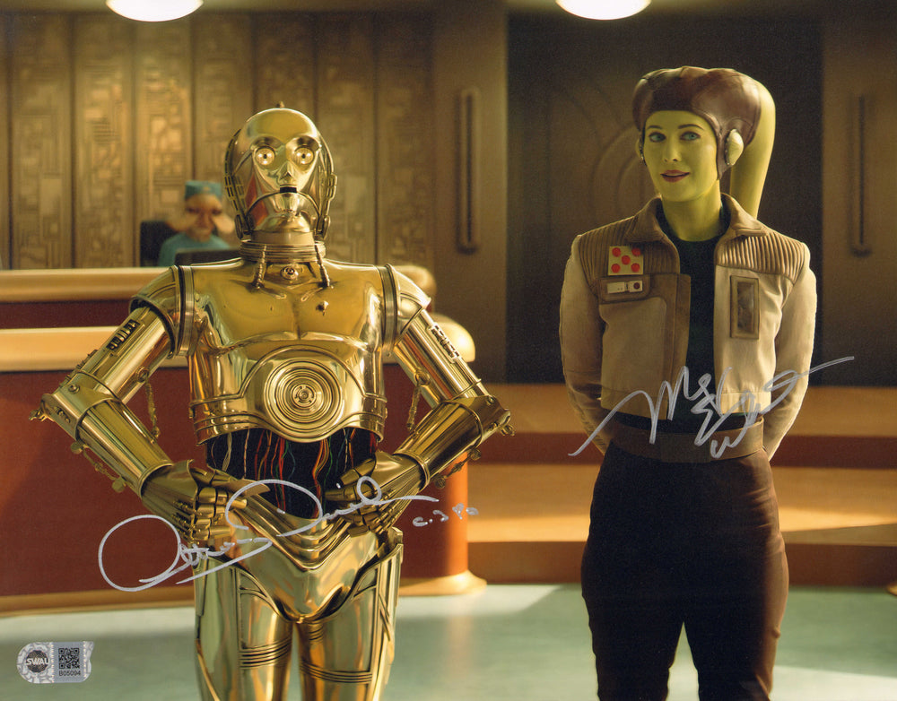 Mary Elizabeth Winstead as Hera Syndulla & Anthony Daniels as C-3PO in Star Wars: Ahsoka (SWAU) Signed 11x14 Photo with Character Name