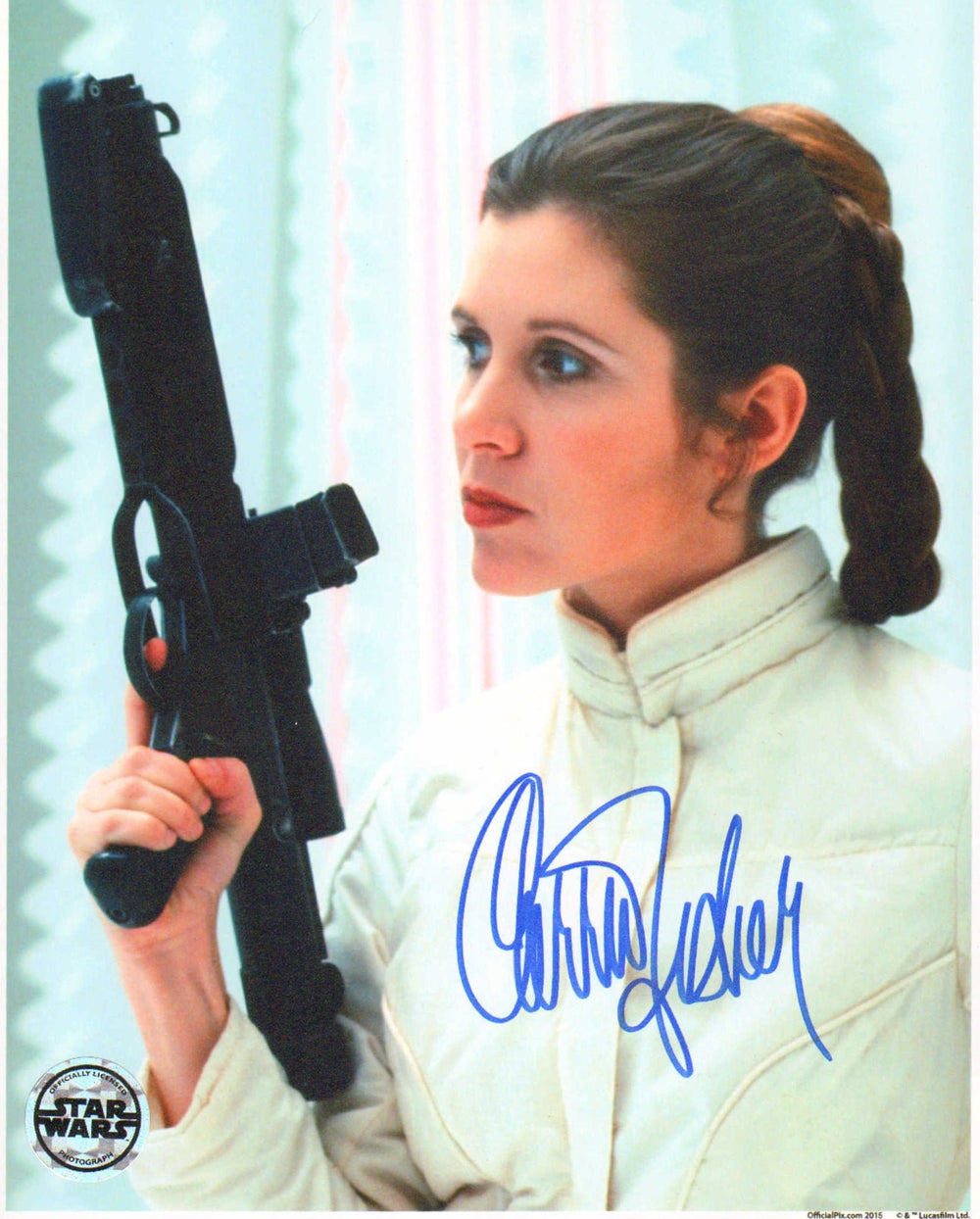 Carrie Fisher as Princess Leia in Star Wars: The Empire Strikes Back (Offical Pix) Signed 8x10 Photo