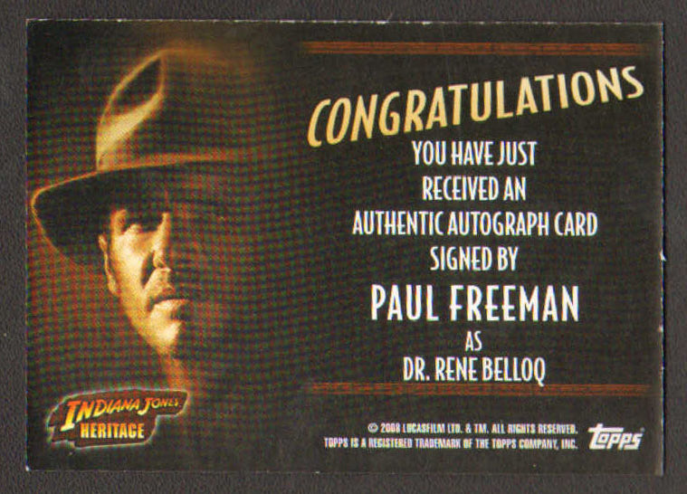 
                  
                    Indiana Jones Heritage Topps Trading Cards 8pc LOT Signed by Ke Huy Quan, Paul Freeman, Julian Glover, Wolf Kahler, Anthony Higgins, Ric Young, Philip Tan, & Roshan Seth
                  
                