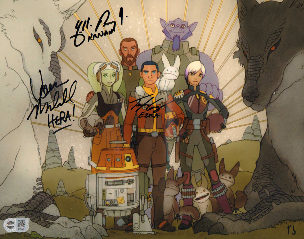 Star Wars: Rebels 11x14 Photo (SWAU) Cast Signed by Taylor Gray, Vanessa Marshall, & Freddie Prinze Jr.