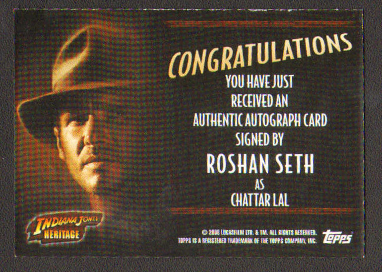 
                  
                    Indiana Jones Heritage Topps Trading Cards 8pc LOT Signed by Ke Huy Quan, Paul Freeman, Julian Glover, Wolf Kahler, Anthony Higgins, Ric Young, Philip Tan, & Roshan Seth
                  
                