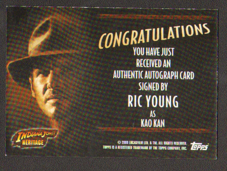 
                  
                    Indiana Jones Heritage Topps Trading Cards 8pc LOT Signed by Ke Huy Quan, Paul Freeman, Julian Glover, Wolf Kahler, Anthony Higgins, Ric Young, Philip Tan, & Roshan Seth
                  
                