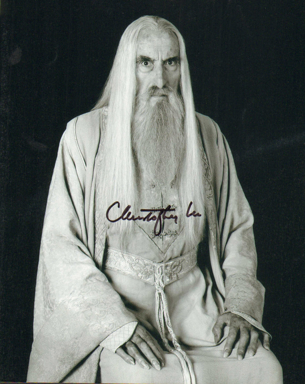 Christopher Lee as Saruman in The Lord of the Rings: The Fellowship of the Ring Signed 8x10 Photo