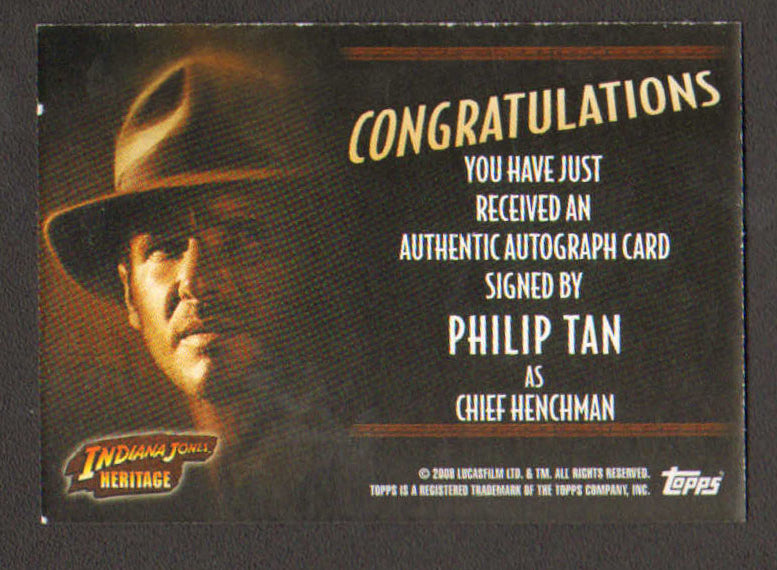 
                  
                    Indiana Jones Heritage Topps Trading Cards 8pc LOT Signed by Ke Huy Quan, Paul Freeman, Julian Glover, Wolf Kahler, Anthony Higgins, Ric Young, Philip Tan, & Roshan Seth
                  
                