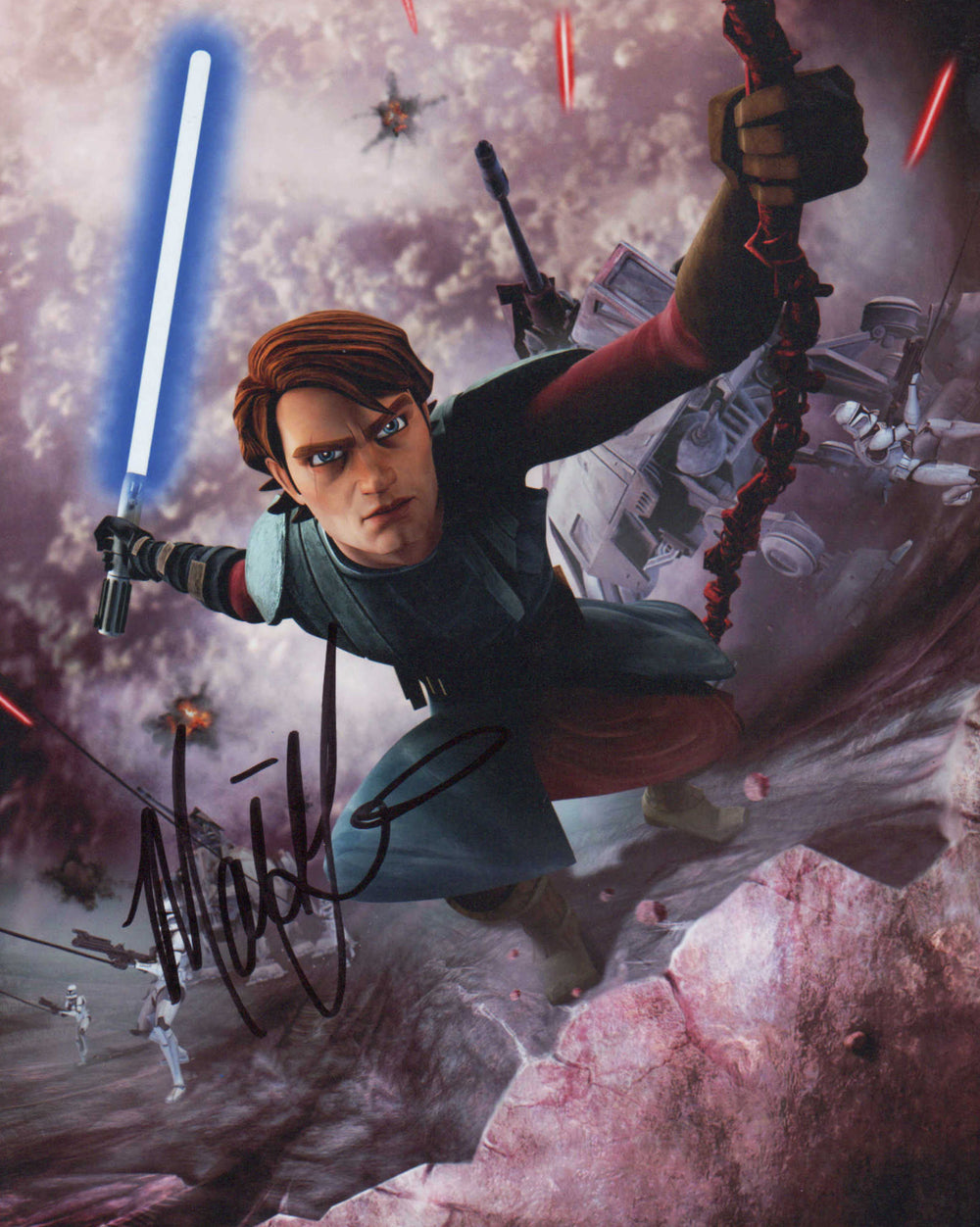 Matt Lanter as Anakin Skywalker in Star Wars: The Clone Wars Signed 8x10 Photo