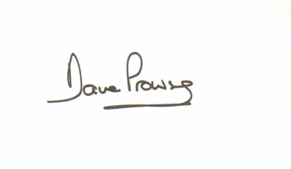 Dave Prowse from Star Wars: A New Hope & The Empire Strikes Back Signed 5x3 Index Card