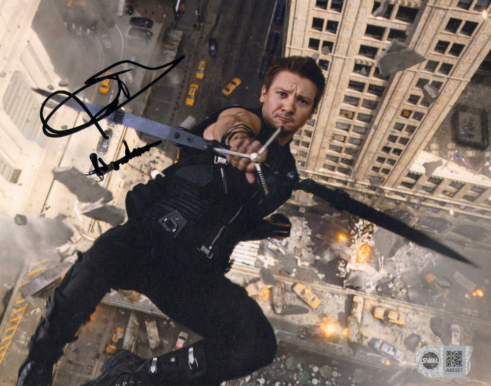 Jeremy Renner as Hawkeye in The Avengers (SWAU) Signed 8x10 Photo with Character Name