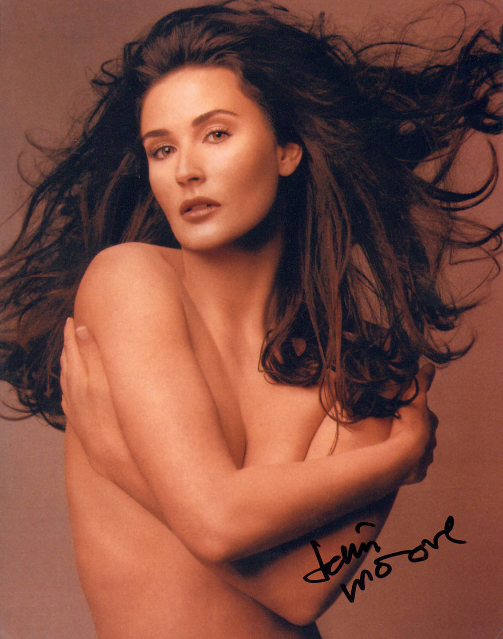 Demi Moore from The Substance, A Few Good Men, Indecent Proposal, Striptease, & Charlie's Angels: Full Throttle Sexy Nearly Nude Signed 11x14 Photo