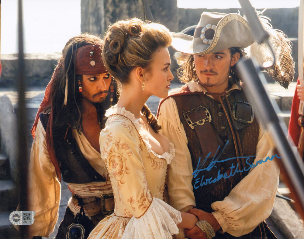 Keira Knightley as Elizabeth Swann in Pirates of the Caribbean: The Curse of the Black Pearl (SWAU) Signed 11x14 Photo with Character Name