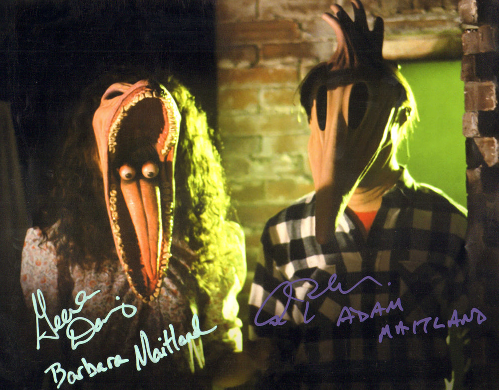 Alec Baldwin as Adam Maitland & Geena Davis as Barbara Maitland in Tim Burton's Beetlejuice (JSA) Signed 11x14 Photo with Character Names