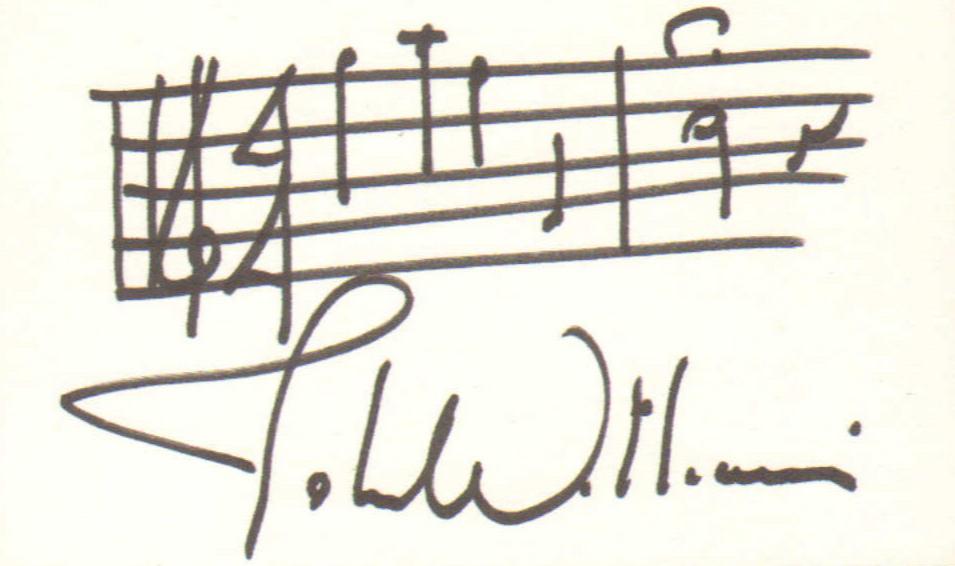 John Williams Composer (SWAU) Signed 5x3 Index Card with Rare AMQS Handwritten Musical Notes of the Close Encounters of the Third Kind Theme