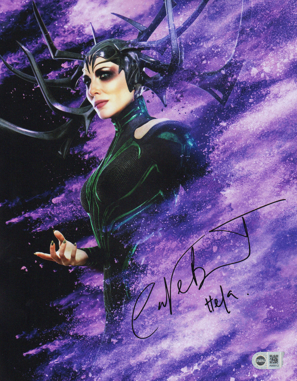 Cate Blanchett as Hela in Thor: Ragnarok (SWAU) Signed 11x14 Photo with Character Name