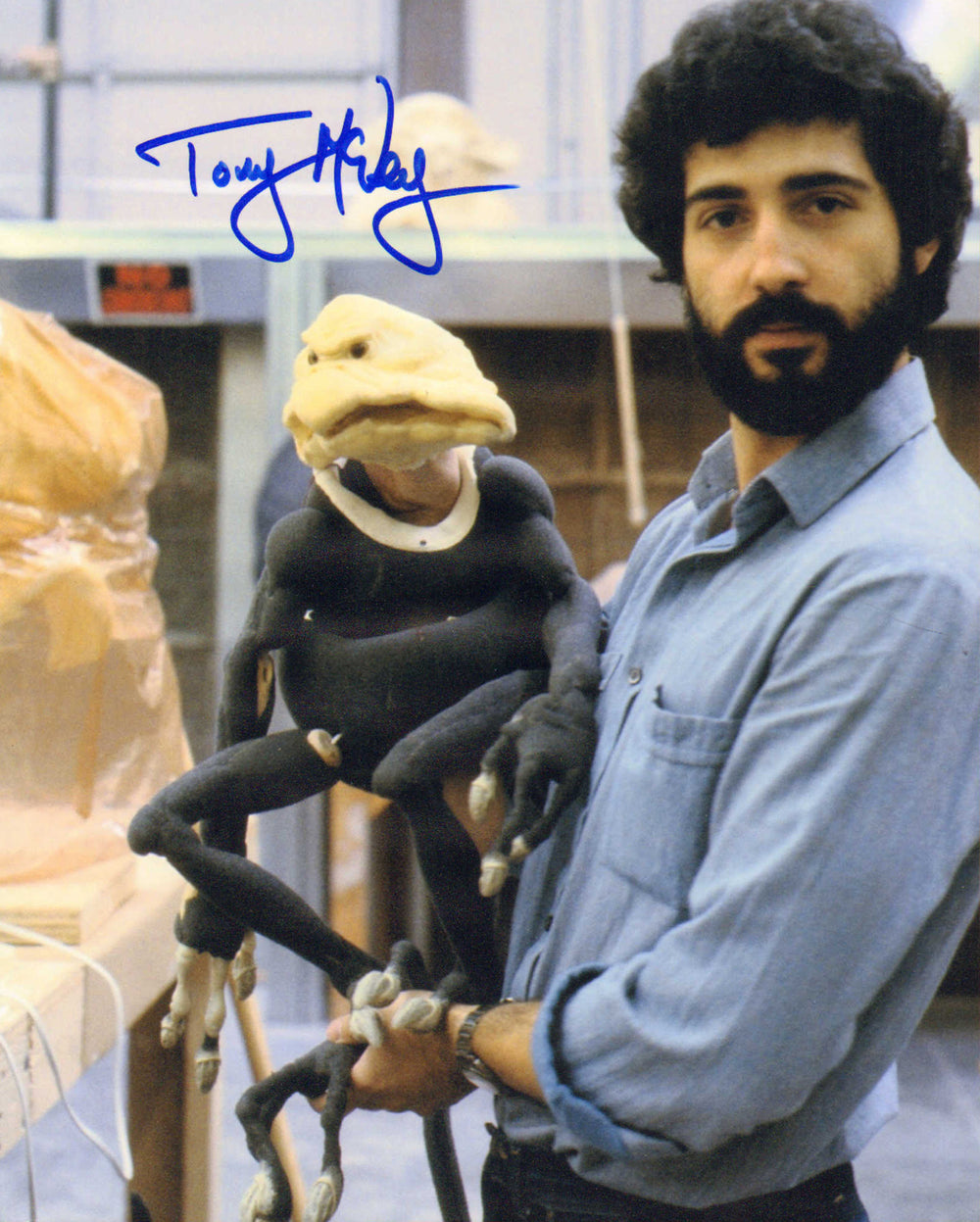 Tony Mcvey with Salacious Crumb as Visual Effects Artist in Star Wars: Return of the Jedi Signed 8x10 Photo